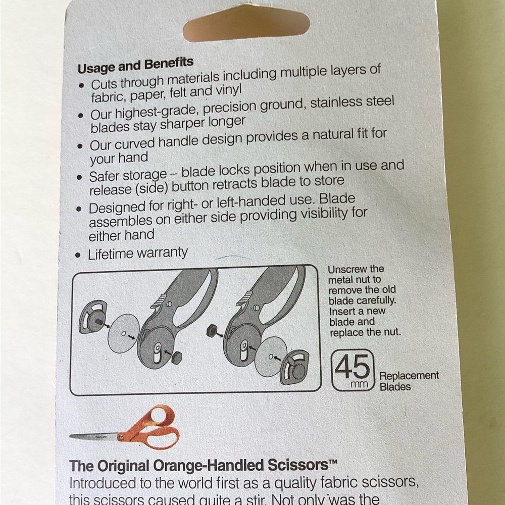 Fiskars Rotary Cutter Orange Handled Scissors Classic Loop All-Purpose - Picture 4 of 8
